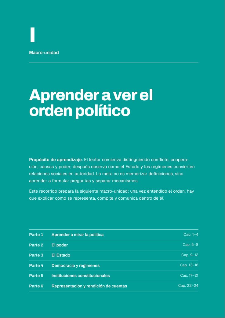 Página enfrentada de la apertura de macro-unidad